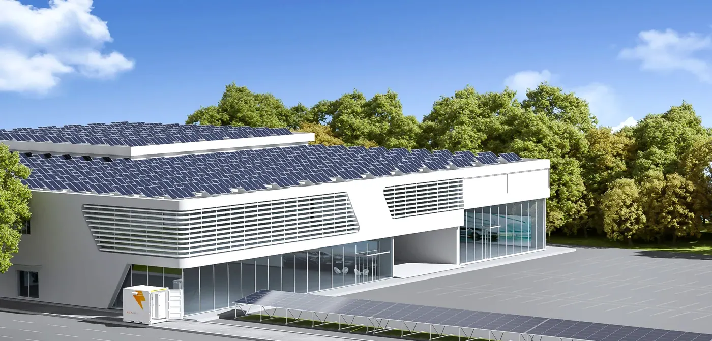On a flat roof the mounting method is set by the membrane, the load reserve and the uplift at the roof edges.